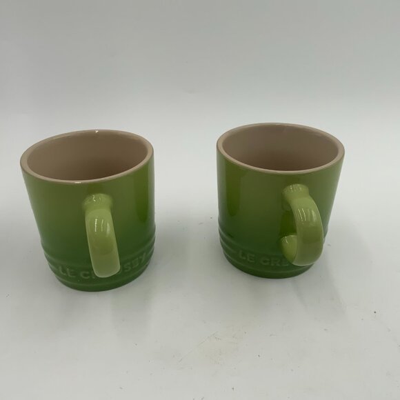 Le Creuset 3.38 oz Cappuccino / Espresso Coffee Mugs - Pair of Ombre Green NWOT - Picture 8 of 10